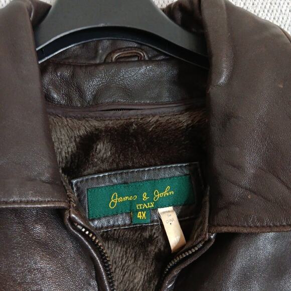 James & John ITALY Vintage Leather Jacket Womens Medium Euro4X Saddle Brown Boho - Picture 3 of 16